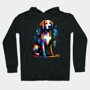 Vibrant Abstract Drever in Colorful Splash Art Hoodie